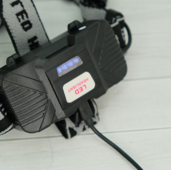 Налобный аккумуляторный фонарь Head Lamp 5 светодиодов (6 режимов работы, индикатор батареи)